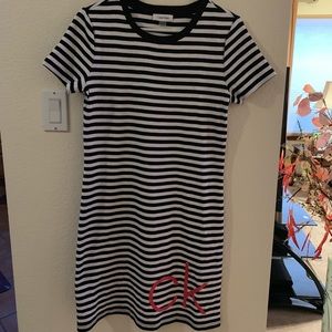 A Calvin Klein stripe dress, no tag but brand new.